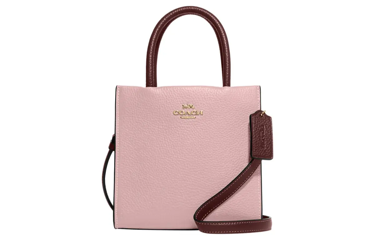 COACH Cally Refined Pebbled Leather Handbag, Shoulder Bag, Crossbody Bag Mini Women's Pink