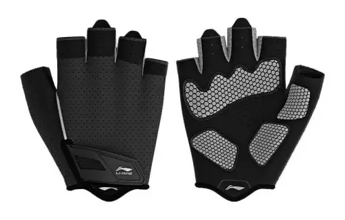 Li Ning Sports Gloves Unisex Black Gray Color