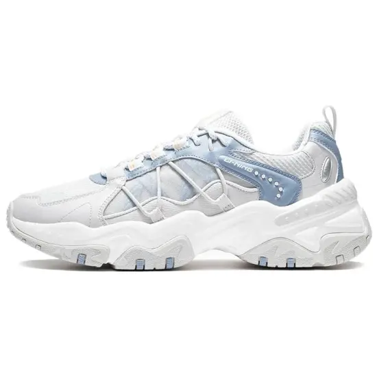 LiNing Cushioning Wear Resistant Rebound Low Top Sports Casual Shoes Men's Gray Blue