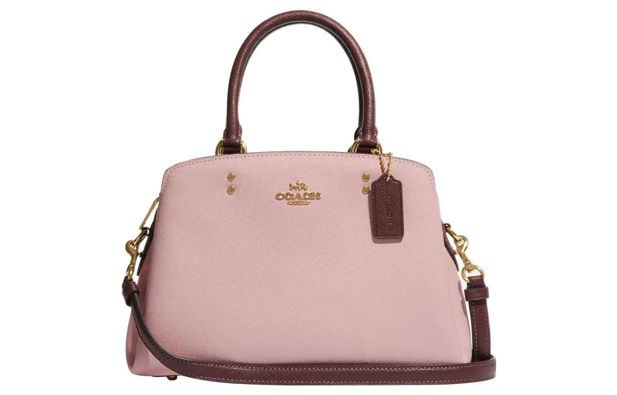 COACH Lillie Cross Grain Leather Handbags Women's Pink