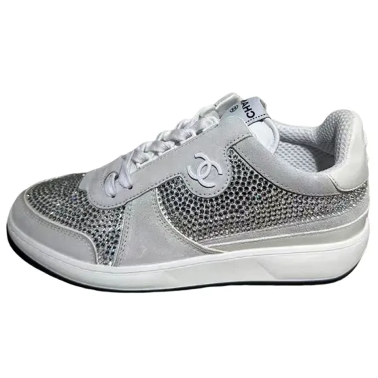 CHANEL Skateboard Shoes Women's Low-Top Light Gray