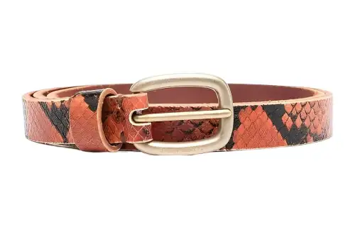 python-print leather belt