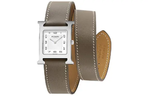 HERMES Heure H Wrist Watches Quartz Movement Leather Strap White Dial Women's Watch W036804WW00