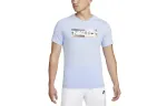 Nike T Shirts Men's Blue Crew Neck Moderate Straight Fit