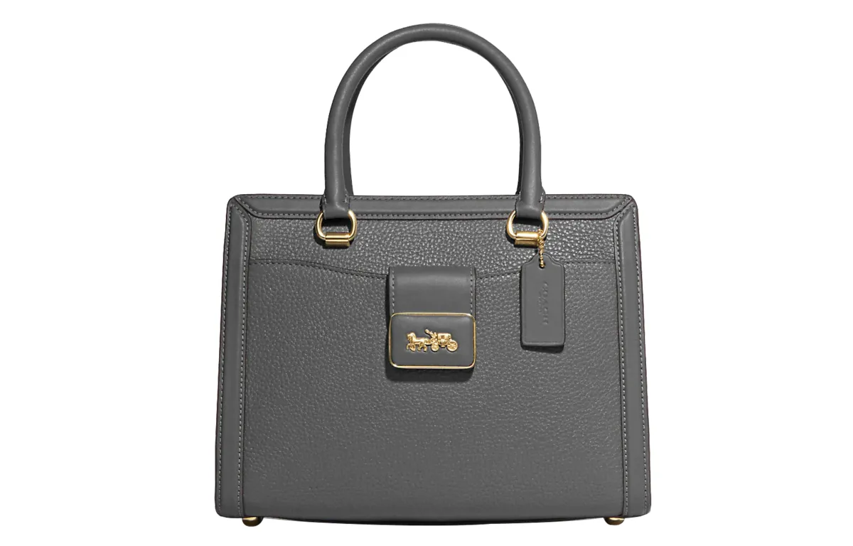 COACH Grace Cow Leather With Sheepskin Shoulder Bag, Crossbody Bag, Handbag Medium Women's Granite Gray