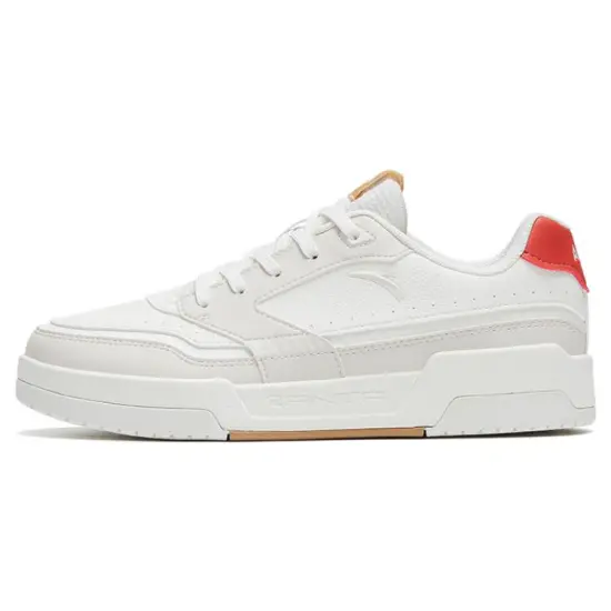 Anta Anti-Slip Wear-Resistant Low-Top Skateboard Shoes Women's White Brown Red
