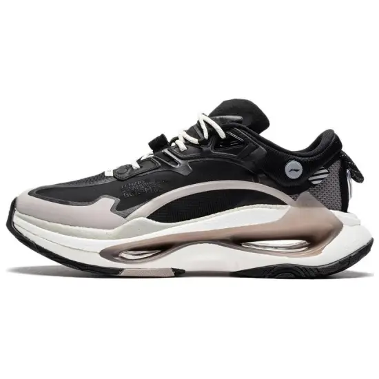 LiNing Transcend Infinity Cushioned Anti Slip And Wear Resistant Lightweight Low Top Casual Shoes Men's Black Gray