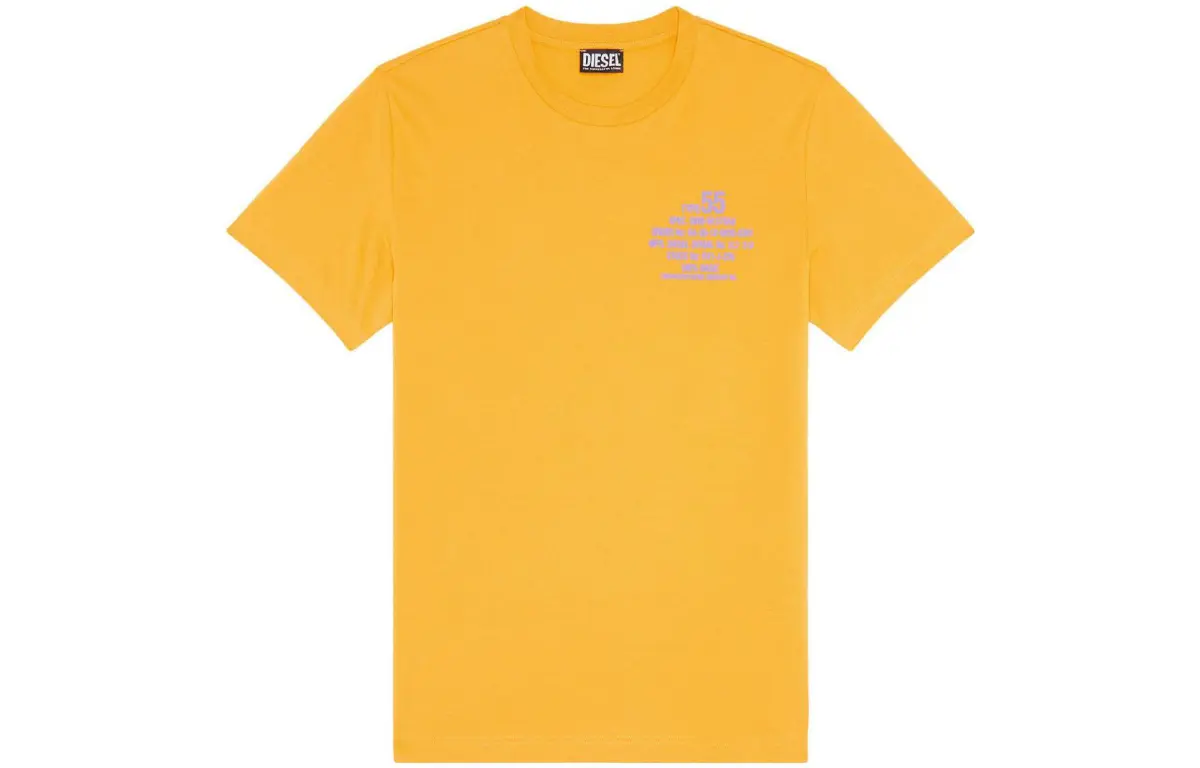 DIESEL T-Shirts Men's Yellow Crew Neck Thin