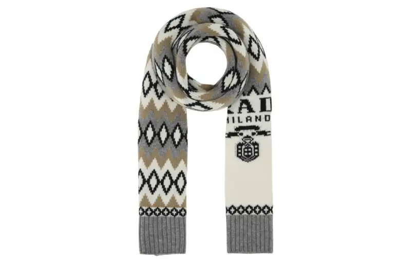 PRADA Geometric pattern Cashmere Scarf