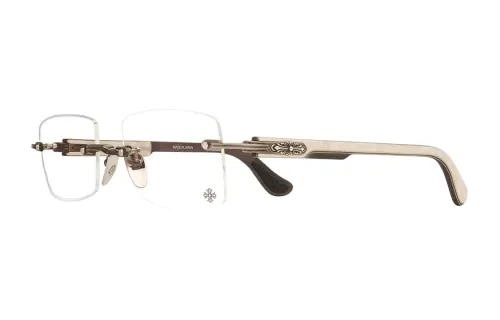 Chrome Hearts Alloy Square Eyeglass Frames Unisex Brown