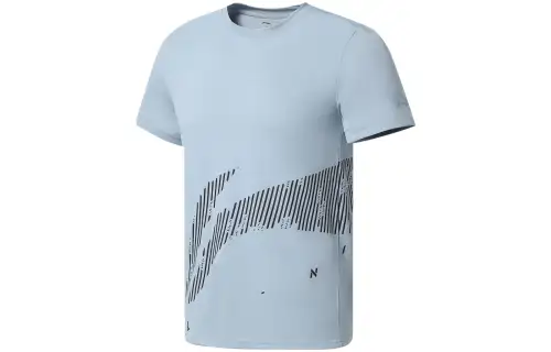 Li Ning Training Series T Shirt Men's Gray Blue