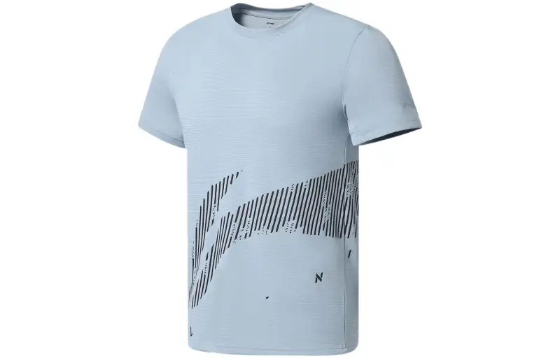 Li Ning Training Series T Shirt Men's Gray Blue