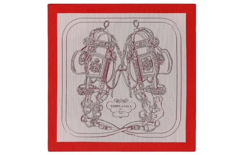 HERMES FINESSE Silk Scarf Women's Red