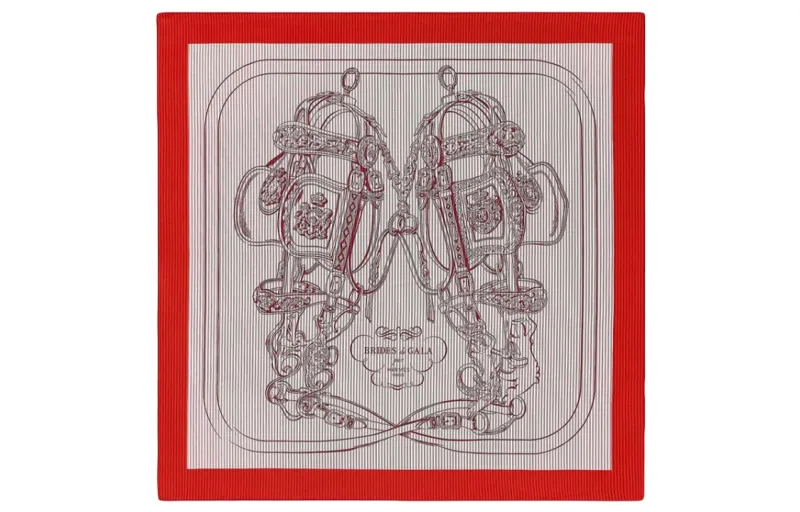 HERMES FINESSE Silk Scarf Women's Red