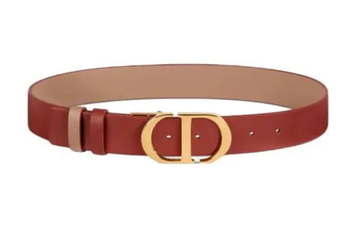 DIOR Calfskin Leather Belts Women's Brown 3.5cm