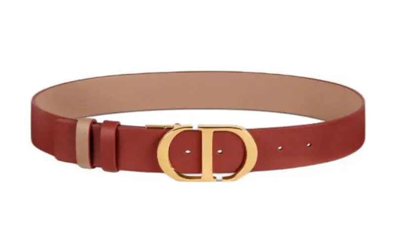 DIOR Calfskin Leather Belts Women's Brown 3.5cm