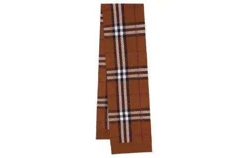 Burberry Check Wool Blend Knitted Scarf
