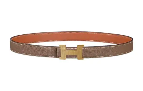 HERMES Mini Constance Cow Leather Belts Women's Brown 2.4cm