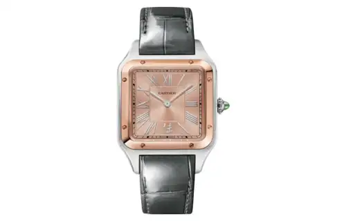 CARTIER SANTOS DE Manual Mechanical Movement Unisex Watch 43.5*31.4mm Gold Dial Stainless Steel Case