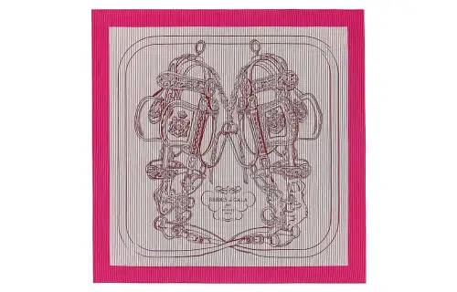 HERMES FINESSE Silk Scarf Women's Rose Red