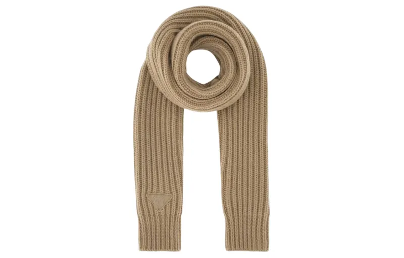 PRADA Knit Scarves Women's Camel