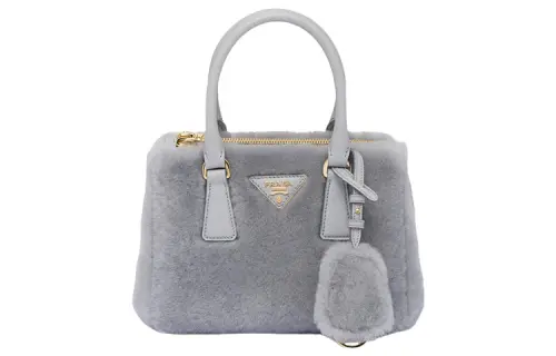 PRADA Plush Tote Bag, Shopping Bag, Portable Crossbody Bag, Shoulder Bag Women's Gray