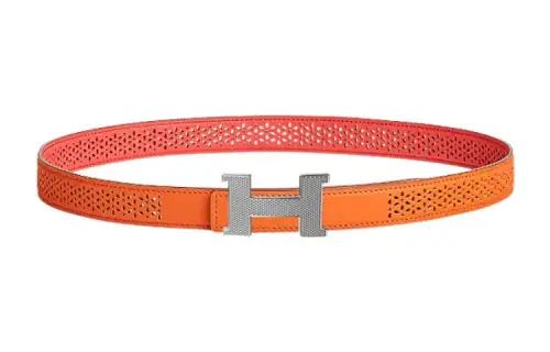 HERMES Mini Constance Cow Leather Belts Women's Width 2.4cm