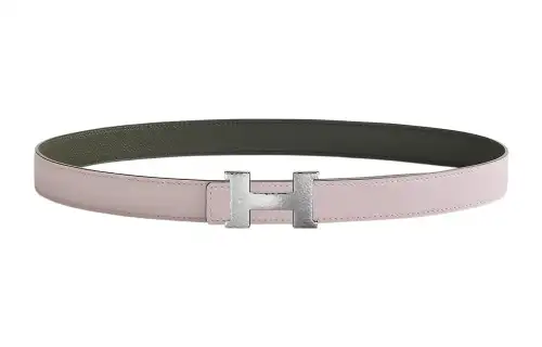 HERMES Mini Constance Cow Leather Belts Women's Pink 2.4cm