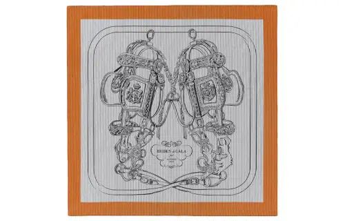 HERMES FINESSE Silk Scarf Women's Orange
