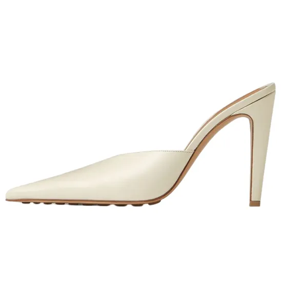 Bottega Veneta Punta 100mm Mule White Leather Women's