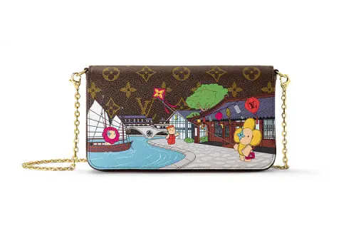LOUIS VUITTON Pochette Félicie Coated Canvas Crossbody Bag, Shoulder Bag Women's Brown