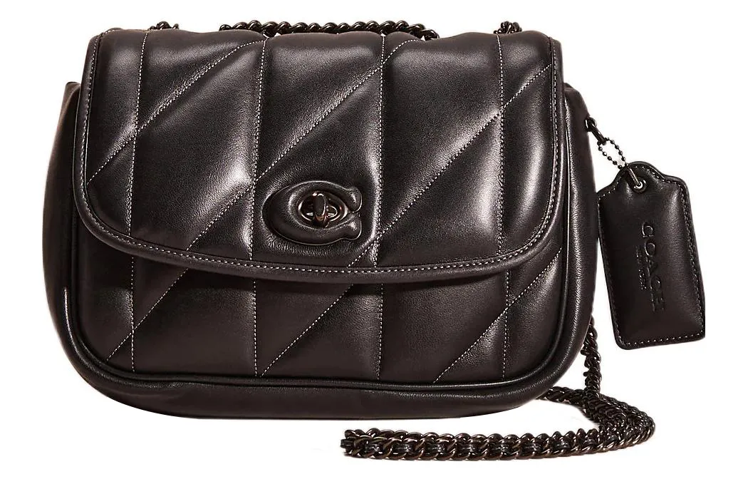 COACH Pillow Nappa Leather Crossbody Bags Medium Women's Black