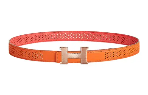 HERMES Mini Constance Cow Leather Belts Women's Width 2.4cm