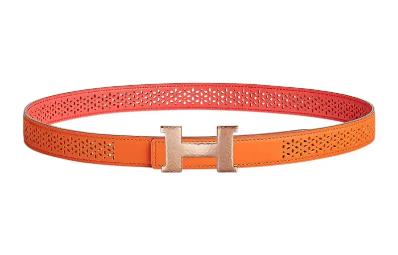 HERMES Mini Constance Cow Leather Belts Women's Width 2.4cm