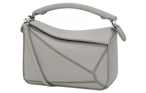 LOEWE Puzzle Cow Leather Handbag, Shoulder Bag, Crossbody Bag Mini Women's Gray