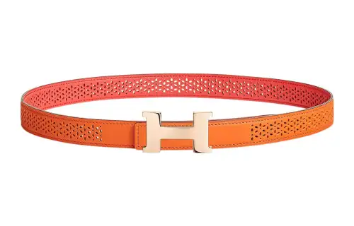HERMES Mini Constance Cow Leather Belts Women's Width 2.4cm