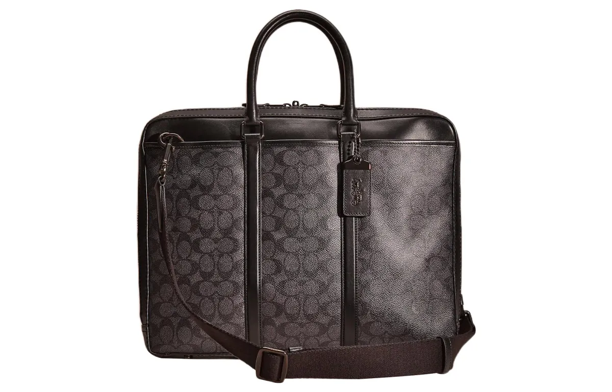 COACH Metropolitan Artificial Leather Shoulder Bag, Crossbody Bag, Handbag Large Men's Black