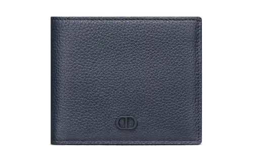 DIOR Grained Calfskin Wallet Men's Marine Blue