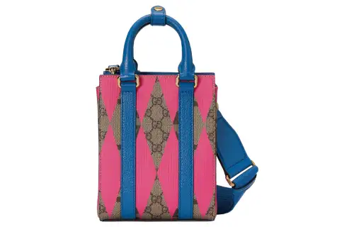 GUCCI Canvas With Leather Tote Bag, Shopping Bag, Handbag Mini Men's