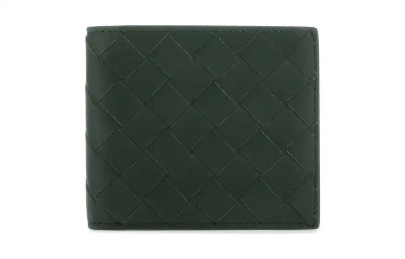 Bottega Veneta Cow Leather Wallet Men's Dark Green