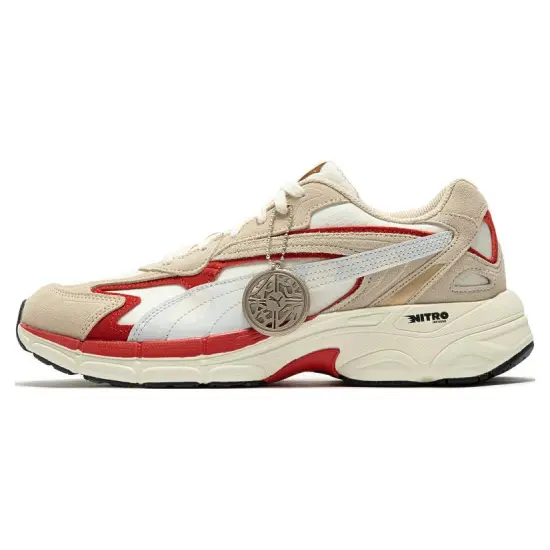PUMA Tevaris Nitro Lifestyle Shoes Unisex Mid-top Beige/Red