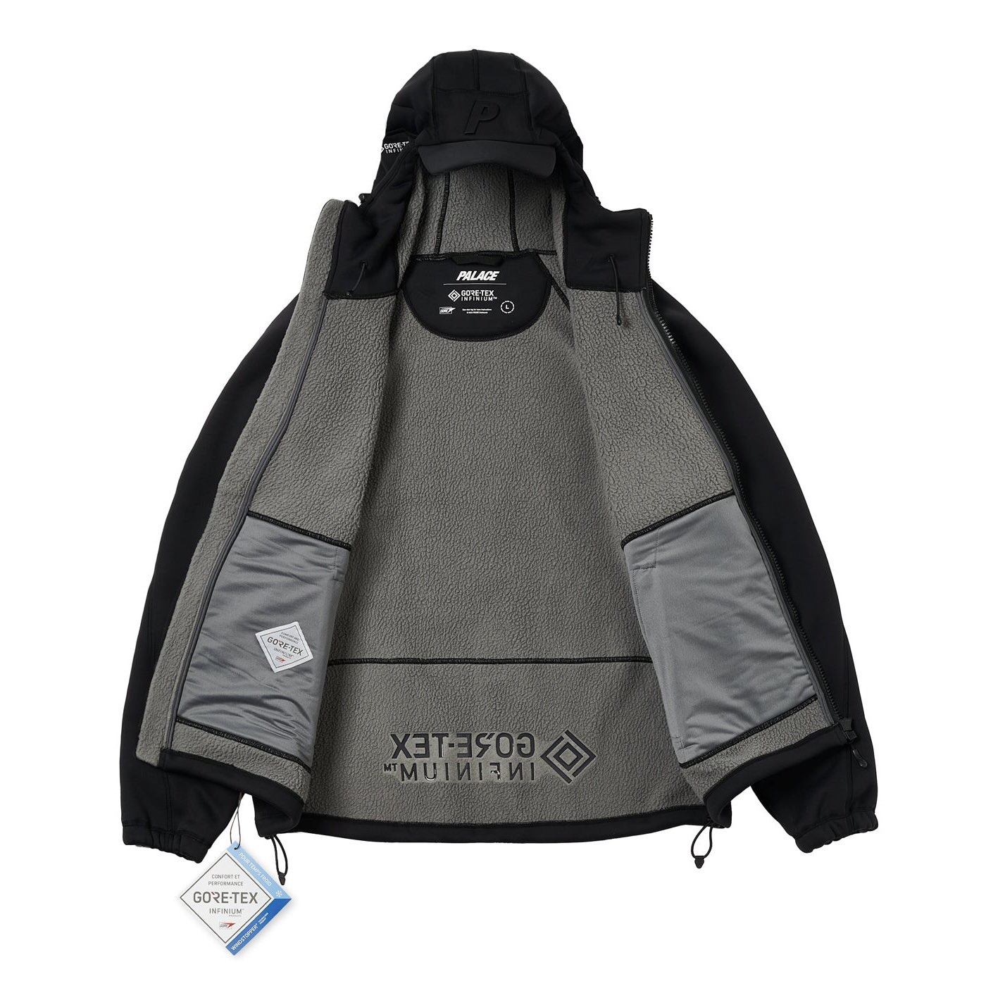 Мужская куртка Palace Gore-Tex Infinium (черная) — фото 2