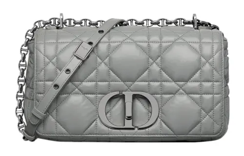 DIOR Caro Cow Leather Shoulder Bag, Crossbody Bag Medium Women's Smoke Gray