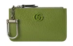 GUCCI GG Marmont Leather Card Holder Women's Green