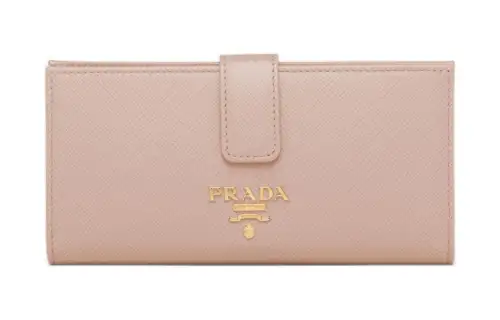 PRADA Leather Card Holder, Wallet Large Women's Pink