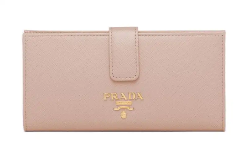 PRADA Leather Card Holder, Wallet Large Women's Pink