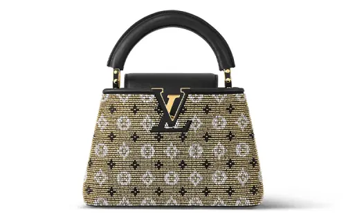 LOUIS VUITTON Capucines Cow Leather Shoulder Bag, Crossbody Bag, Handbag Mini Women's Gold