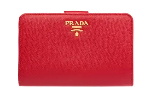 PRADA Leather Wallet Women's Red