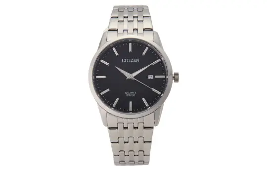 CITIZEN Quartz Movement Stainless Steel Strap Watch 39mm Men's Watches Black Dial