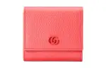 GUCCI GG Marmont Leather Wallet Medium Women's Coral Powder